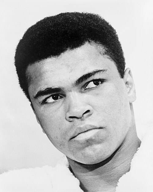 Young Muhammad Ali portrait showing his confident expression and determination